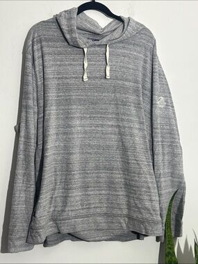 johnnie-O Light Heather Gray Striped Hooded Pullover